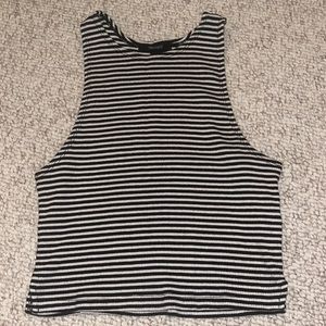 Black & White Stripe Crop Top